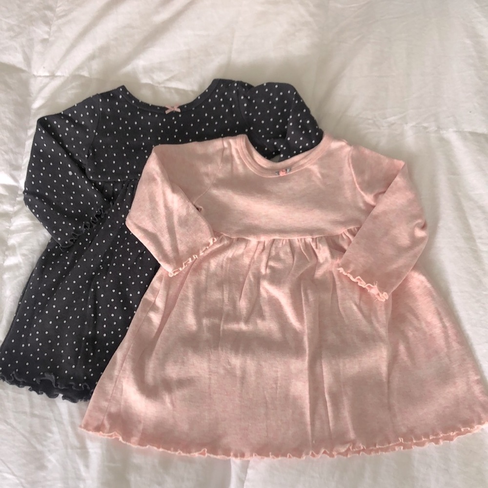 2 Like New Carter’s Baby Dresses or Toddler Shirts